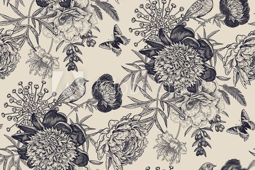 Retro Botanische Linienkunst