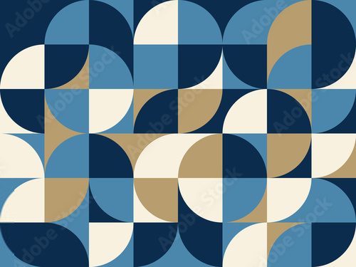 Rhythmisches Spiel in Blau und Beige