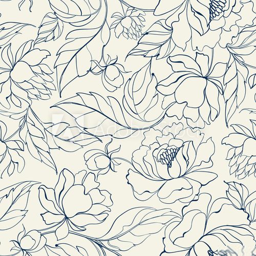 Sanfte Eleganz floraler Linienkunst