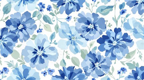 Sanftes Aquarell in Blau als Wandgestaltung
