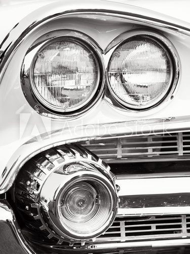 Scharfe Retro-Front in Schwarzweiß