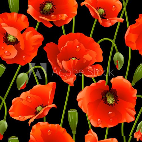 Seamless background: poppy