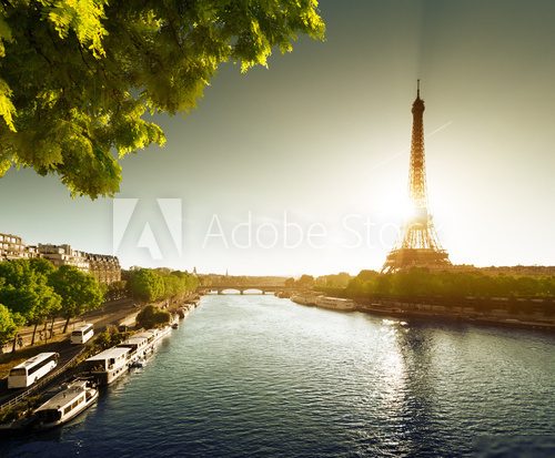 Seine in Paris with Eiffel tower 