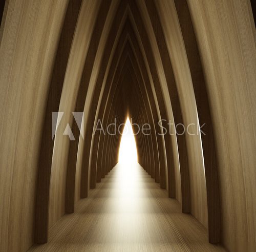 shined wood corridor view