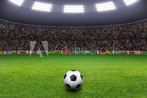 Soccer ball, stadium, light 