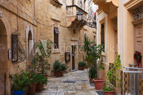 Street in   old mediterranean town 