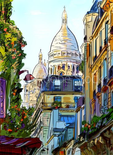 Street in paris - illustration 