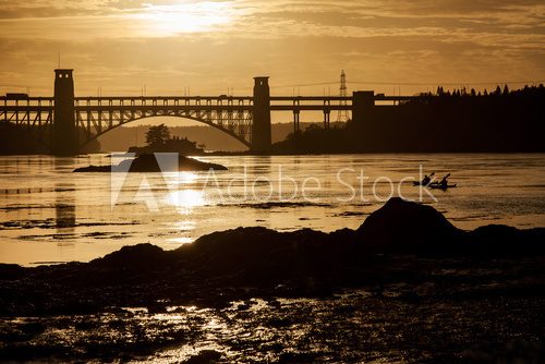 Sunset and Brittania Bridge 