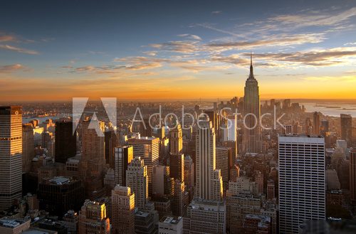 Sunset over new york city 