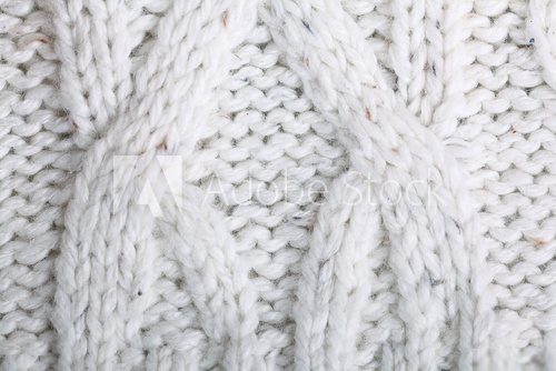 texture of white wool knit sweater homemade 