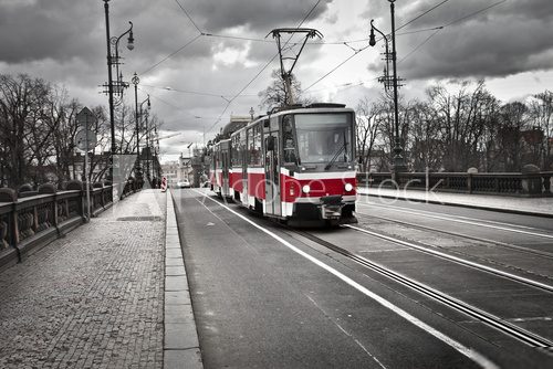 tram in the city of Prague 