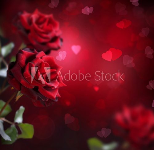 Valentine or Wedding Card Roses and Hearts