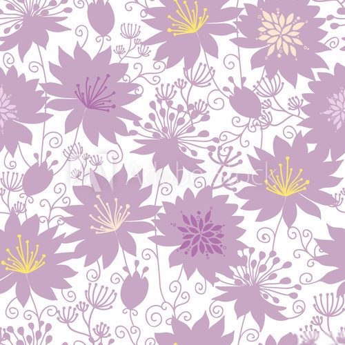 Vector purple shadow florals seamless pattern background with 