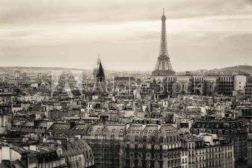 View of Paris and of the Eiffel Tower from Above 