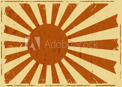 Vintage Japan Flag Landscape Background 