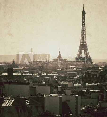 Vue vintage de Paris - France  