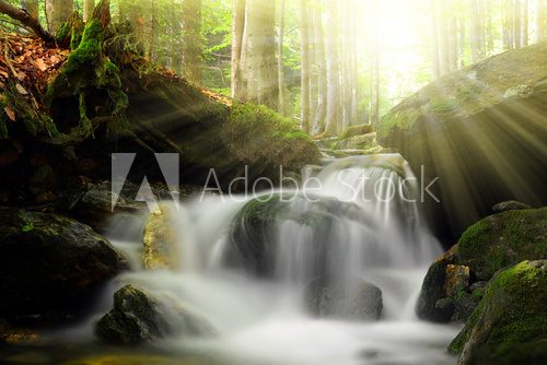 Waterfall on the White creek -  Sumava , Czech Republic 