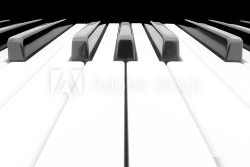Wide angle shot of Piano Keyboard