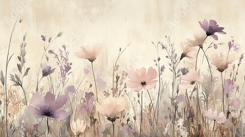Zarte Wildblumen in Pastelltönen