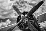 Detailreiche Propeller-Nahaufnahme in Schwarzweiß