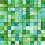 Fließendes Mosaik in Grün- und Blautönen