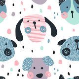 Fröhliche Hundeillustration in Pastellfarben