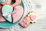 Heart shaped cookies for valentines day 