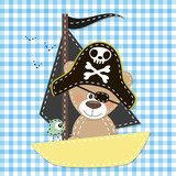 Kleiner Piratenbär auf Abenteuerfahrt