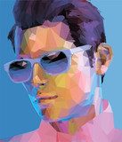 low poly man abstract fashion portrait 