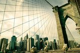 Most Brookliński – sepia z widokiem na Nowy Jork 
