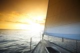 Sailing and sunset sky