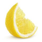Slice of lemon fruit isolated on white background