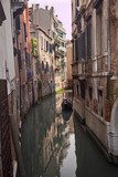 Small Side Canal Reflection Venice Italy