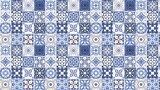 Vibrant blue and white decorative tiles pattern collection