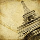 vintage paper with eiffel tower