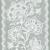 Abstract lace ribbon seamless pattern with elements flowers. 