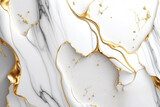 Ai generated white-gold marble background