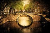 Amsterdam. Romantic bridge over canal. 