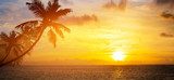 Art Beautiful sunrise over the tropical beach