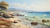 Beaches and bays of the Mediterranean coast of Greece