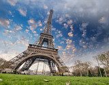 Beautiful colors of Eiffel Tower and Paris Sky 