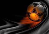 beautiful colour background with soccer ball 3D render