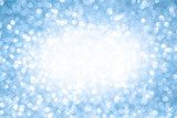 Blue bokeh christmas winter background with copy space