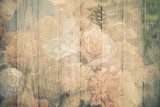 Bouquet of flower effect wooden textured with filter retro vinta