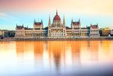 Budapest parliament at sunset, Hungary