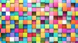 Bunte 3D-Pixelwürfel-Komposition