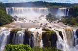Cascade of waterfalls. Iguassu falls or Iguazu Falls in Brazil 