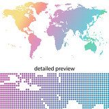 colorful dots & dotted world map 