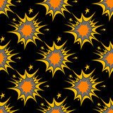 Colorful seamless pattern of explosions 