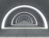 concrete semicircular hallway 